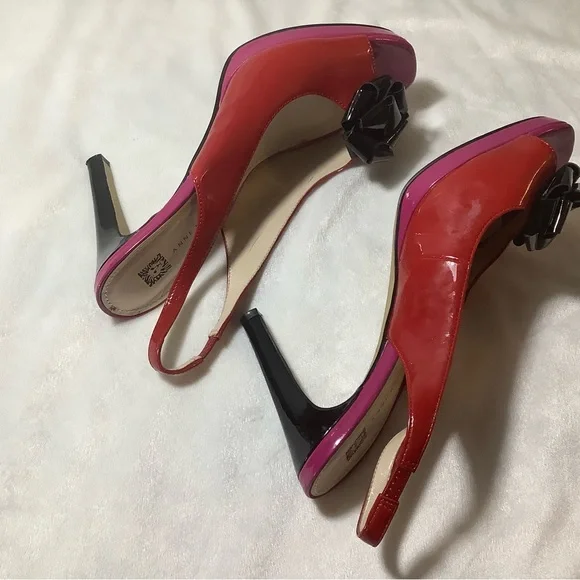 ANNE KLEIN high heels black and red size 8.5 M - Picture 7 of 12
